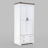 71" Modern Wooden Armoire Wardrobe Closet with Drawers & Shelves