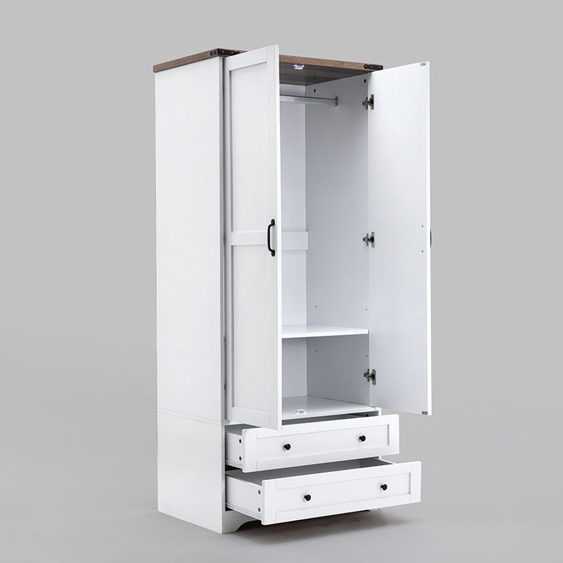 71" Modern Wooden Armoire Wardrobe Closet with Drawers & Shelves