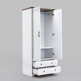 71" Modern Wooden Armoire Wardrobe Closet with Drawers & Shelves