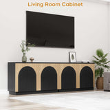 Arched Reeded Design Sideboard Buffet Cabinet