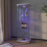 YECHEN Glass Display Cabinet with LED Lights | Tempered Glass Curio Cabinet