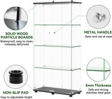 YECHEN Glass Display Cabinet with 5-Shelf | Tempered Glass Curio Cabinet with Lock, Double Doors & Anti-Topple Device