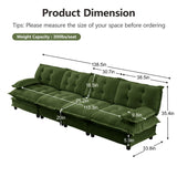 Modular Sectional Sofa with Cloud Cushions | Chenille Fabric | 2/3/4 Seater with Ottoman Options