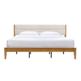 Yechen King Bed Frame – FSC Bamboo, Japanese Joinery & Upholstered Headboard