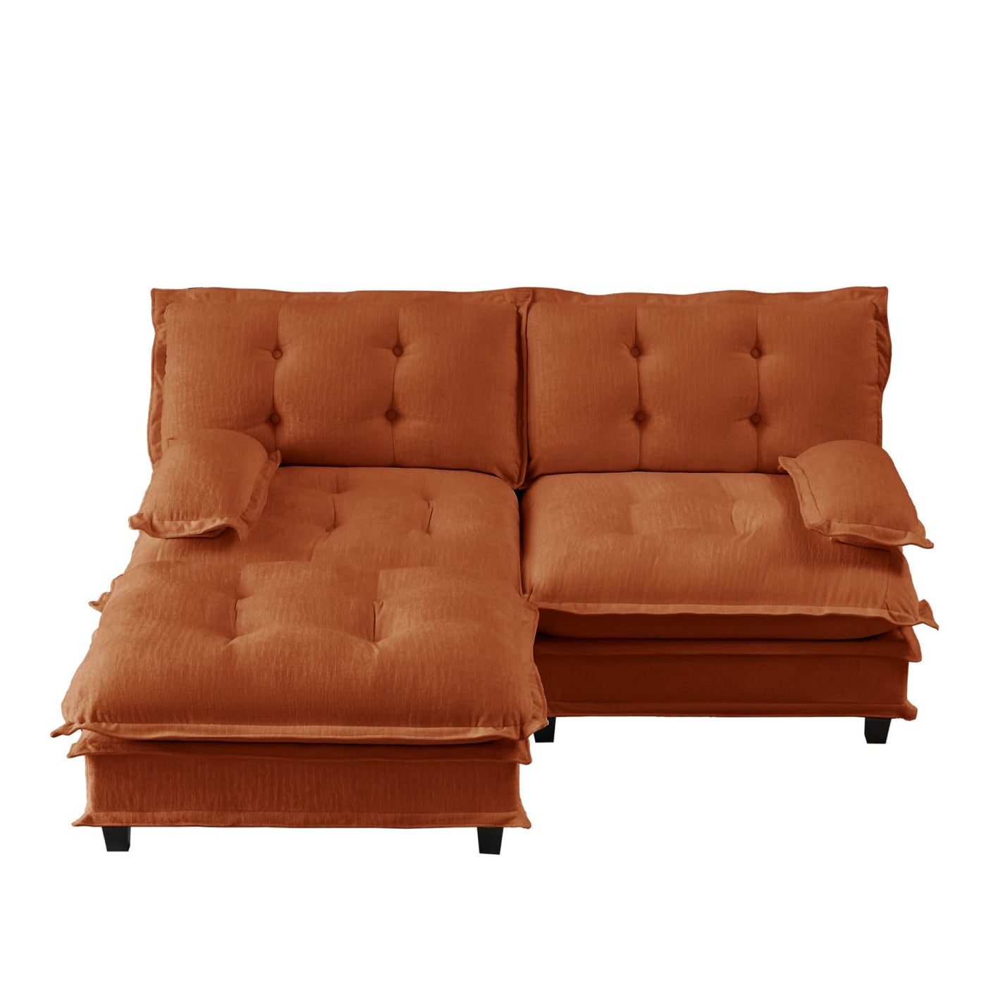 Modular Sectional Sofa with Cloud Cushions | Chenille Fabric | 2/3/4 Seater with Ottoman Options