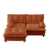 Modular Sectional Sofa with Cloud Cushions | Chenille Fabric | 2/3/4 Seater with Ottoman Options