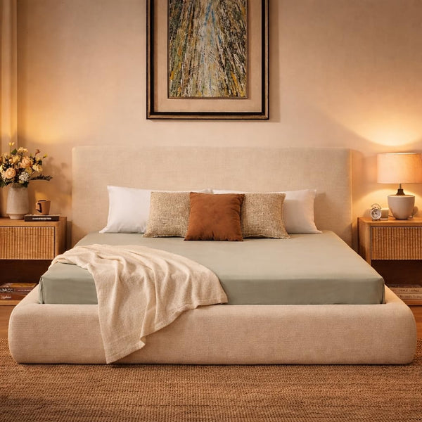 Cloud Bed Frame | Ribbed Chenille Upholstered Bed | 5.9