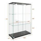 YECHEN Glass Display Cabinet with LED Lights | Tempered Glass Curio Cabinet