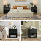 Large Modern Nightstand with Small Built-in Drawers