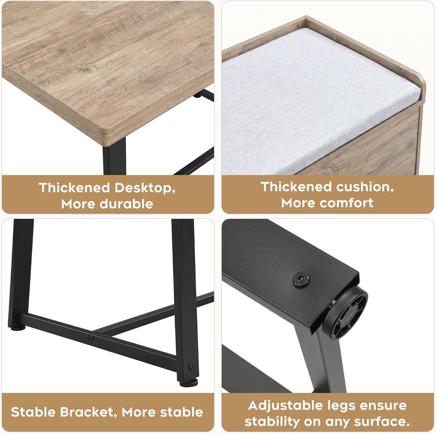 47 Inch Corner Dining Table Set with Storage Stool and Storage Bench