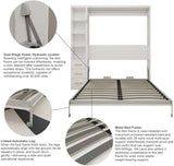 Queen Size Murphy Bed with Desk & Storage Drawers | Space-Saving Wall Bed | Yechen Home