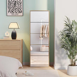 Yechen Mirror Shoe Cabinet with 5 Flip Drawers | Entryway Shoe Rack Storage Organizer for Front Door, Foyer & Hallway