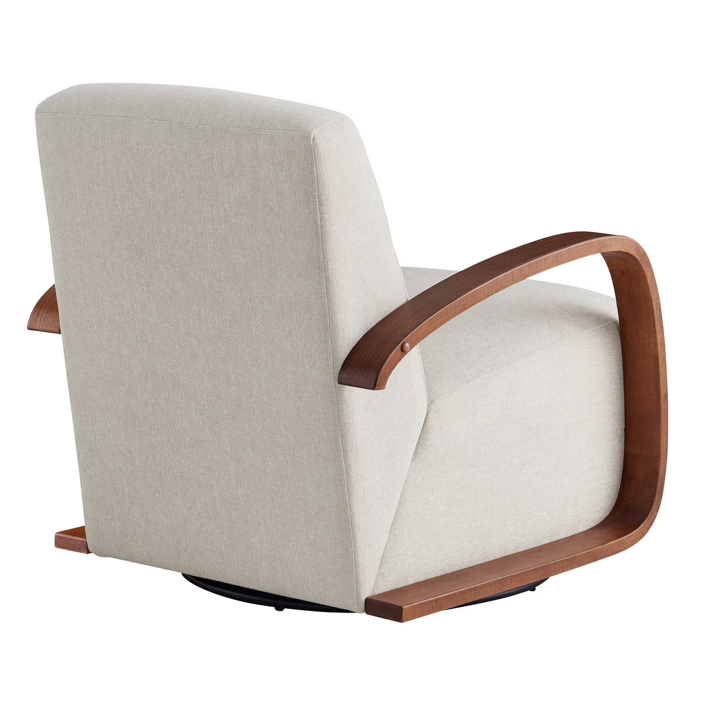 Wood Armrest Single Swivel Sofa Chair