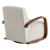 Wood Armrest Single Swivel Sofa Chair