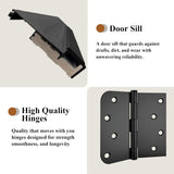 YECHEN 36" x 80" Fiberglass Pre-Hung Front Door, Contemporary Black Entry Door with Frosted Privacy Glass (Left/Right Hand Inswing)