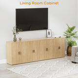 4 Doors Accent Fluted Sideboard Buffet Storage Cabinet