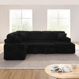 114" U-Shaped Sectional Sofa with Pull-Out Bed, Storage Chaise & USB Ports | Plush Corduroy, Seats 7