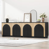 Arched Reeded Design Sideboard Buffet Cabinet