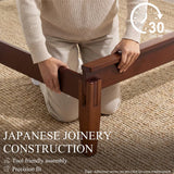 Yechen King Bed Frame – FSC Bamboo, Japanese Joinery & Upholstered Headboard