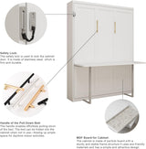 Queen Size Murphy Bed with Desk | Space-Saving Foldable Wall Bed | Yechen Home