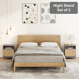Boho Rattan Drawers Sidetable Nightstand 2 Packs