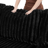 122'' U-Shaped Corduroy Sectional Sofa with Sleeper Bed & Storage Chaise
