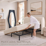 Yechen Bouclé Cloud Bed Frame, Queen & King, Standard or Lift-Up Storage