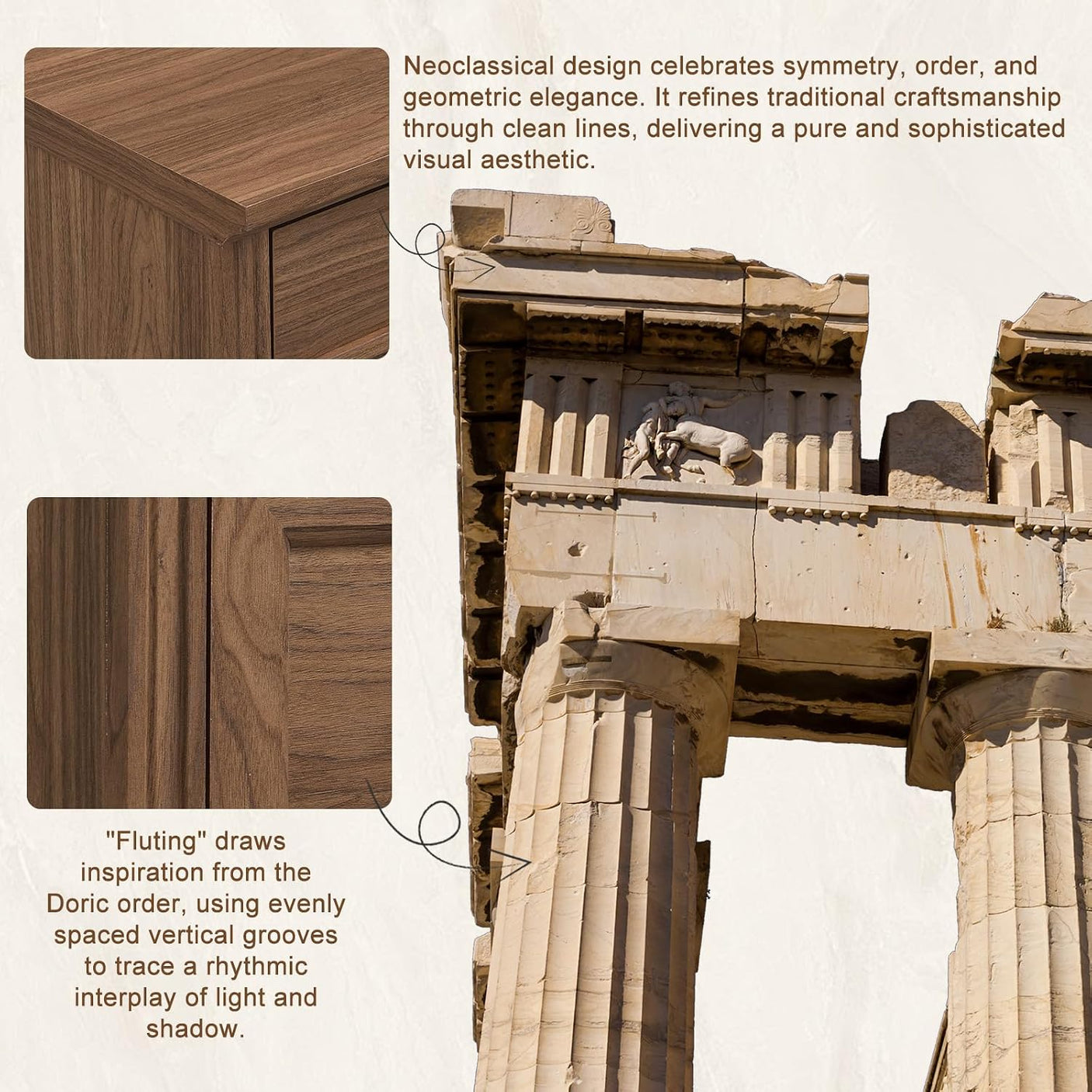 31.5" Oversized Nightstand with 3 Drawers | Light Oak, Ivory White & Walnut
