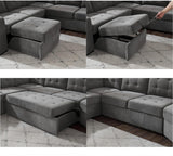 149'' Oversized Large Sectional Sleeper Sofa with Pull Out Bed & Cuddler | 7-Seater L-Shaped Sectional Couch with Chaise Lounge