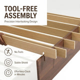 Yechen Solid Oak Platform Bed Frame | Dovetail Joinery, Wooden Slats, No Box Spring Needed