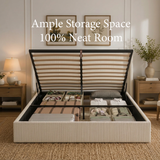Yechen Hydraulic Lift Storage Bed 51.2" Tall Upholstered Headboard