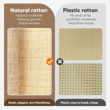 Natural Rattan Oval Sideboard Cabinet | Boho Buffet with Handwoven Doors & Adjustable Shelves