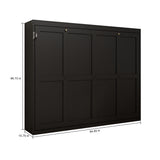 Queen Horizontal Murphy Bed with Folding Cabinet – Black