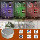YECHEN Glass Display Cabinet with LED Lights | Tempered Glass Curio Cabinet