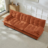 Modular Sectional Sofa with Cloud Cushions | Chenille Fabric | 2/3/4 Seater with Ottoman Options