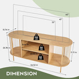 Yechen Boho TV Stand for 55-60" TV – Natural Rope Entertainment Center with Storage