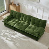 Modular Sectional Sofa with Cloud Cushions | Chenille Fabric | 2/3/4 Seater with Ottoman Options