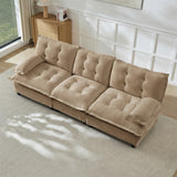 Modular Sectional Sofa with Cloud Cushions | Chenille Fabric | 2/3/4 Seater with Ottoman Options
