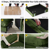Modular Sectional Sofa with Cloud Cushions | Chenille Fabric | 2/3/4 Seater with Ottoman Options