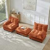 Modular Sectional Sofa with Cloud Cushions | Chenille Fabric | 2/3/4 Seater with Ottoman Options