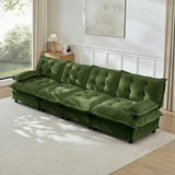 Modular Sectional Sofa with Cloud Cushions | Chenille Fabric | 2/3/4 Seater with Ottoman Options