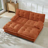 Modular Sectional Sofa with Cloud Cushions | Chenille Fabric | 2/3/4 Seater with Ottoman Options