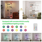 YECHEN 75" Tall White Glass Display Cabinet | 5-Tier Curio Cabinet with LED Lights & Security Lock