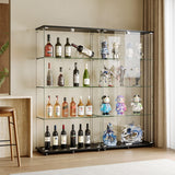 YECHEN Glass Display Cabinet with 5-Shelf | Tempered Glass Curio Cabinet with Lock, Double Doors & Anti-Topple Device