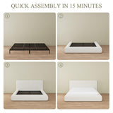 Cloud Bed Frame with Removable Headboard | Boucle Upholstered | Queen & King