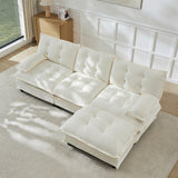 Modular Sectional Sofa with Cloud Cushions | Chenille Fabric | 2/3/4 Seater with Ottoman Options