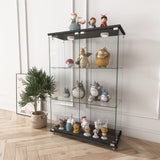 YECHEN Glass Display Cabinet with LED Lights | Tempered Glass Curio Cabinet
