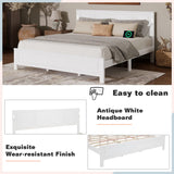 Farmhouse Bed Frame with LED Lights & Charging Station | Solid Pine Wood | Queen & King