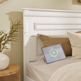 Farmhouse Bed Frame with Storage Drawers & LED Lights | Solid Pine Wood