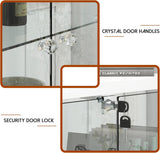 YECHEN Glass Display Cabinet with LED Lights | 4-Shelf Curio Cabinet with Drawer & Locking Door